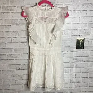 Frame Denim | Dresses | Frame Lace Inset White Mini Dress | Poshmark